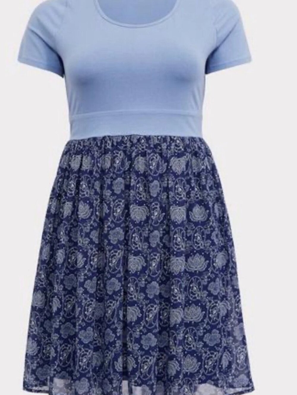 Torrid Disney Bambi Floral Knit to Woven Dress - Picture 3 of 8